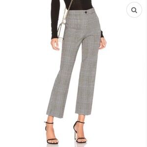 THEORY Grey Blue Windowpane Cardinal High Rise Box Check Dressy Slacks Pants